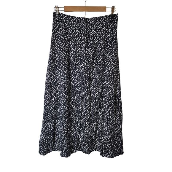 Brandy Melville Dresses & Skirts - BRANDY MELVILLE Black White Floral Button Front Lightweight Maxi Skirt SZ M